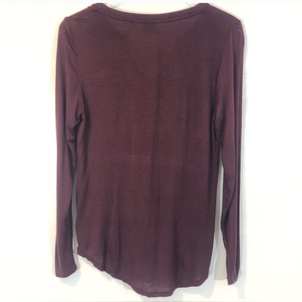 Anthropologie Postmark Maroon Split Neck Tunic To… - image 4